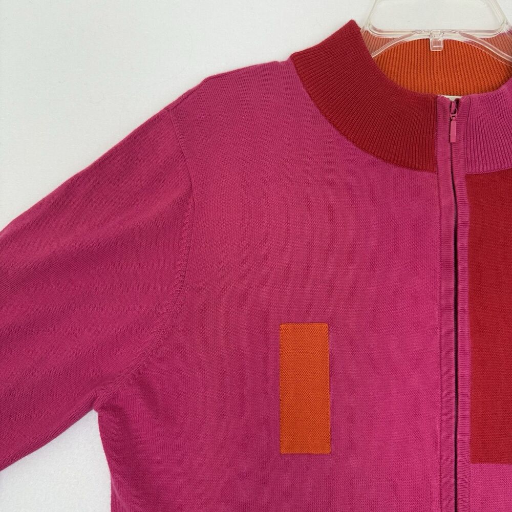 Susan Bristol Sz CL Vintage NWT Full Zip Cotton Cardigan Jacket Sweater Y2K Pink - Picture 3 of 15